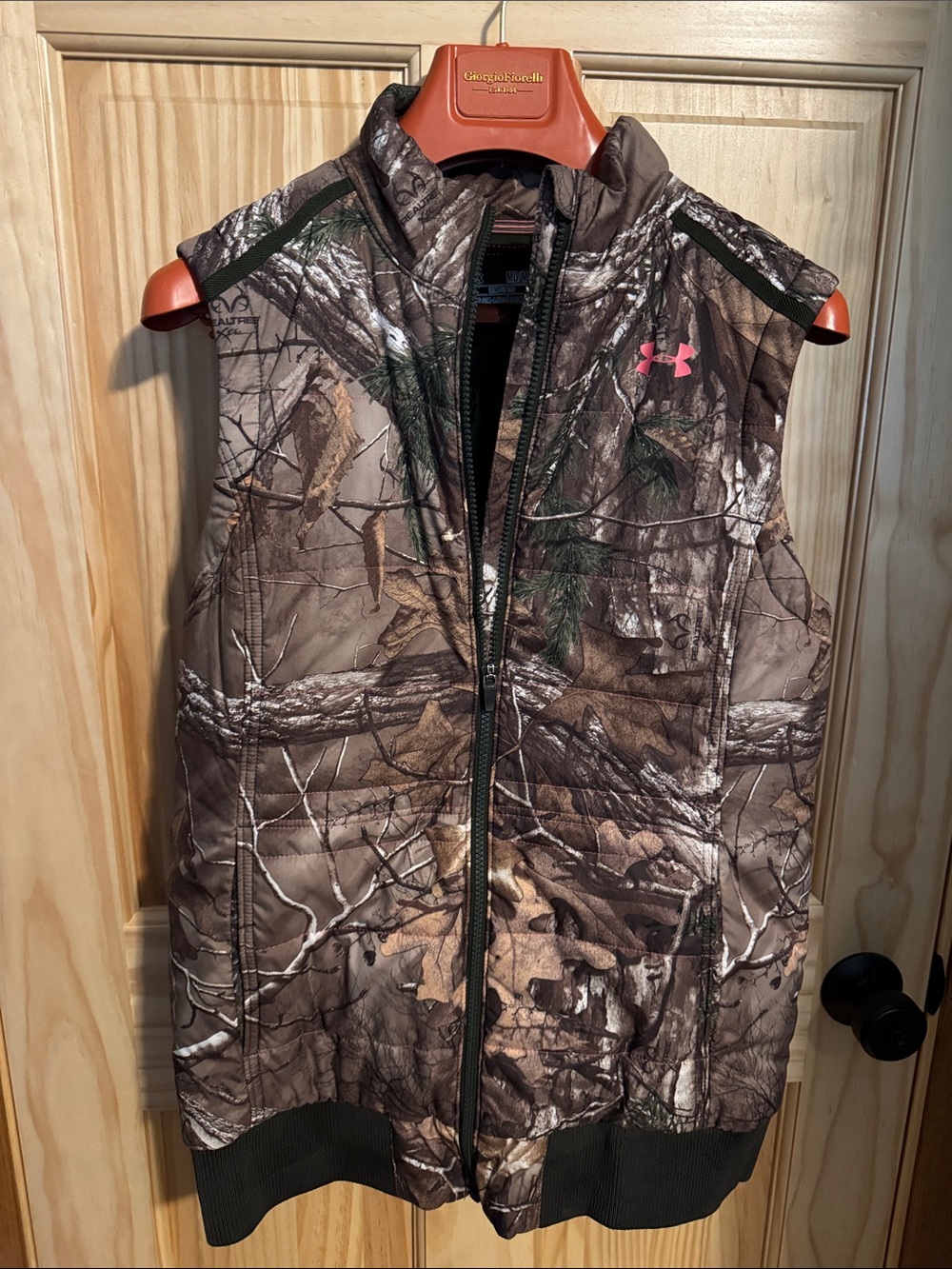 Under Armour Realtree Camo Quilted Vest with Pink Logo